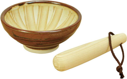 Yamacoh Seto-Ware Suribachi Mortar & Surikogi Pestle - Traditional Japanese Kitchen Tools-Kiichin - The #1 Place for Japanese Goods in Your Hand!