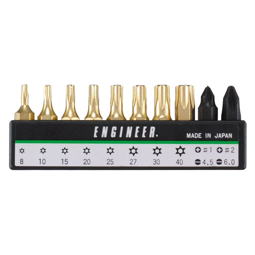 Engineer 10-Piece Bit Set - Phillips Flathead Hex Lobe - DR-17 Set-Kiichin - The #1 Place for Japanese Goods in Your Hand!