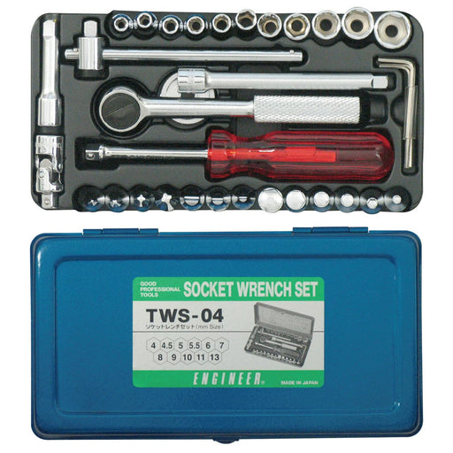 Engineer 34-Piece Socket Wrench Set High Quality Tws-04 Tools Kit-Kiichin - The #1 Place for Japanese Goods in Your Hand!