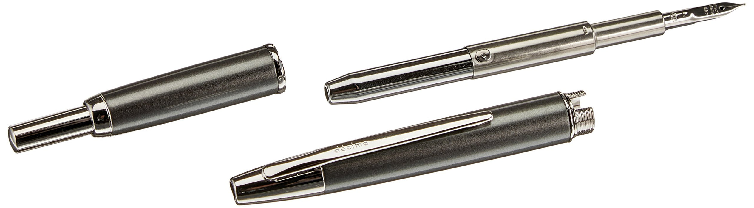 Pilot Decimo Medium Point Capless Fountain Pen in Dark Gray Mica-Kiichin - The #1 Place for Japanese Goods in Your Hand!