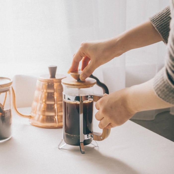 Hario Cafe Press 4-Cup French Press with Olive Wood and Heat Resistant Glass-Kiichin - The #1 Place for Japanese Goods in Your Hand!