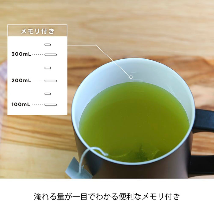 Hario Ceramic Double Layer Vacuum Insulated Mug Black 350Ml With Lid