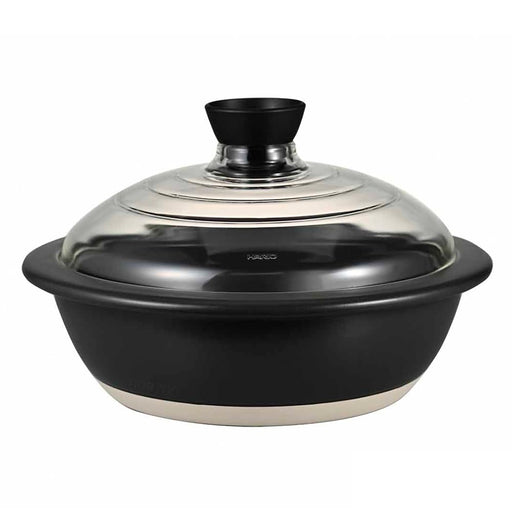 Hario Clay Pot with Glass Lid No. 9 3000ml GDN-255-BW Large Capacity-Kiichin - The #1 Place for Japanese Goods in Your Hand!