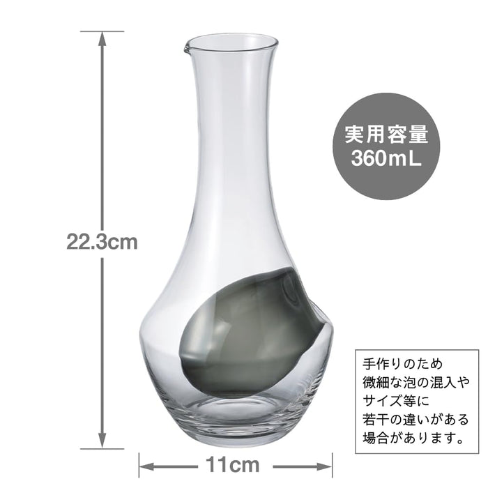 Hario Cool Carafe N 360mL Transparent Gray Soda Glass with Ice Pocket