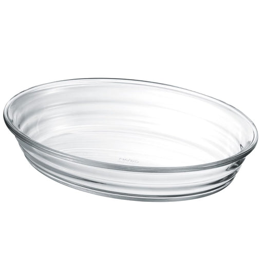 Hario Heat-Resistant Glass Oval Plate 1100ml Made in Japan Clear-Kiichin - The #1 Place for Japanese Goods in Your Hand!