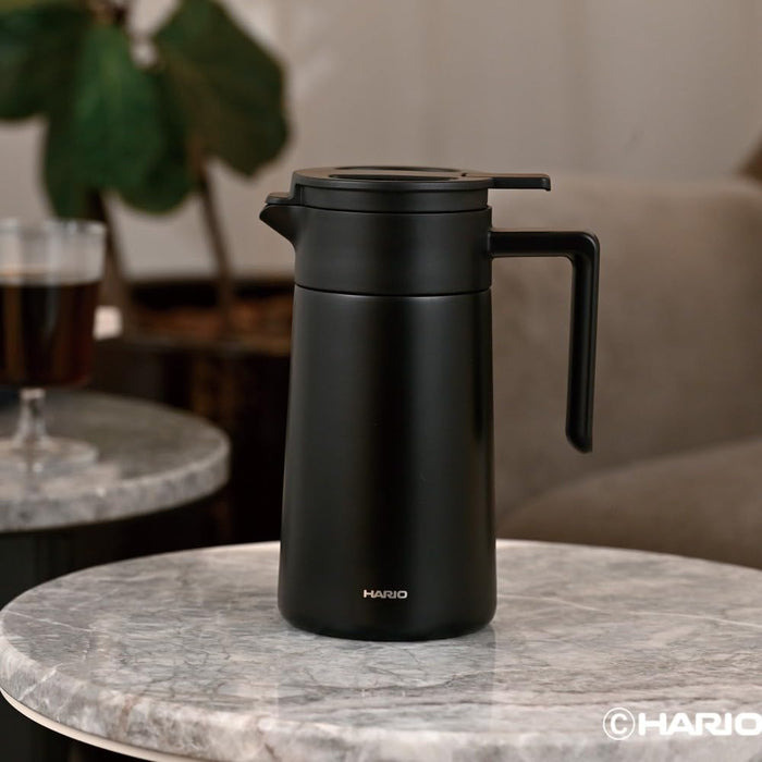 Hario 600ml Black Thermal Coffee Pot with Ceramic Coating Vacuum Seal