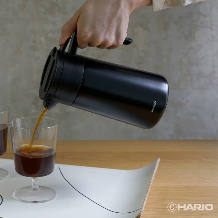 Hario 600ml Black Thermal Coffee Pot with Ceramic Coating Vacuum Seal