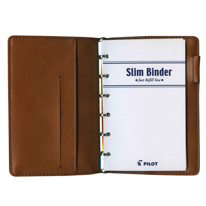Pilot Mini 6-Hole Notebook Binder in Brown Compact Size System Pb701130Bn-Kiichin - The #1 Place for Japanese Goods in Your Hand!