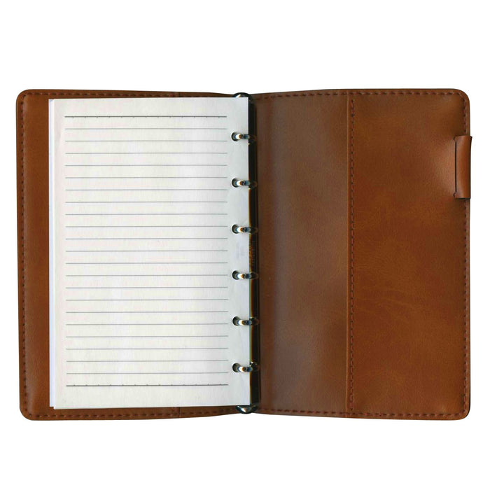 Pilot Mini 6-Hole Notebook Binder in Brown Compact Size System Pb701130Bn-Kiichin - The #1 Place for Japanese Goods in Your Hand!