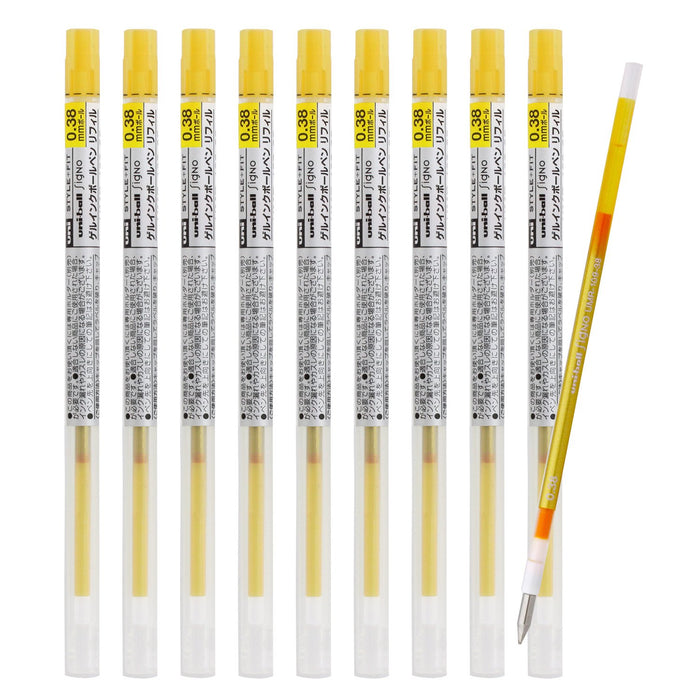 Mitsubishi Pencil Umr1093869 Ballpoint Pen Refill 0.38 Golden Yellow 10 Pieces-Kiichin - The #1 Place for Japanese Goods in Your Hand!