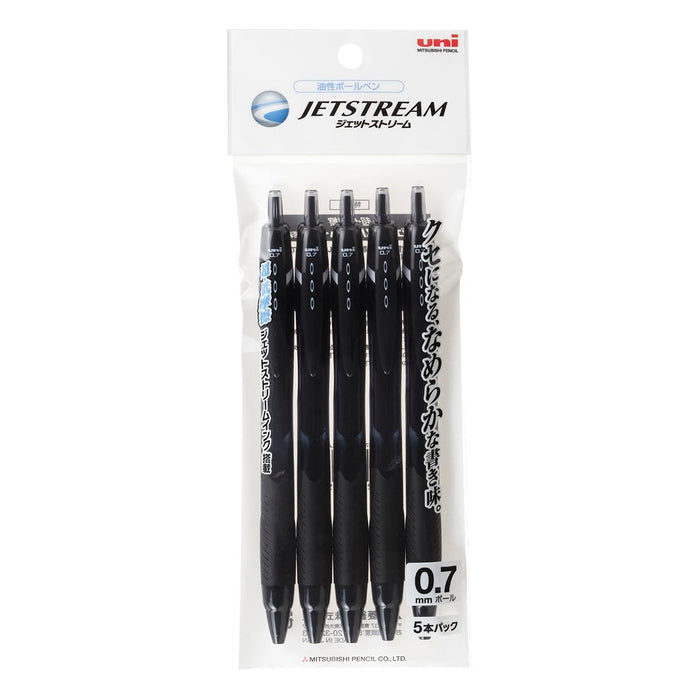 Mitsubishi Pencil Jet Stream Black Ballpoint Pen 0.7mm Oil-Based 5 Pieces-Kiichin - The #1 Place for Japanese Goods in Your Hand!