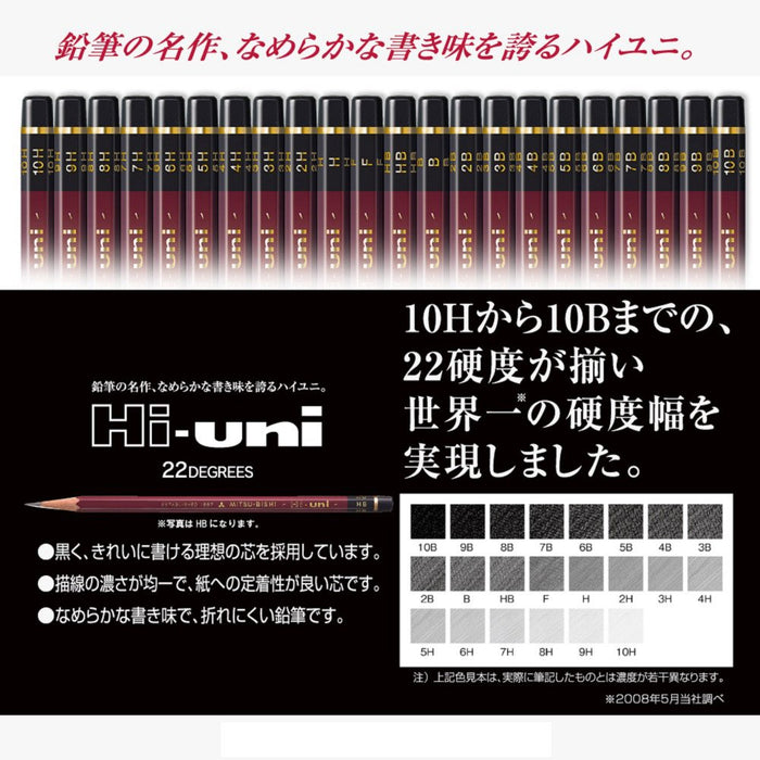 Mitsubishi Pencil High Uni 10B - Quality Pack of 12 Pencils-Kiichin - The #1 Place for Japanese Goods in Your Hand!