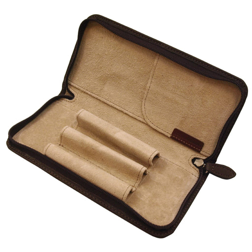Pilot Samburu PSPC01DBN Round Zipper Pencil Case in Dark Brown-Kiichin - The #1 Place for Japanese Goods in Your Hand!