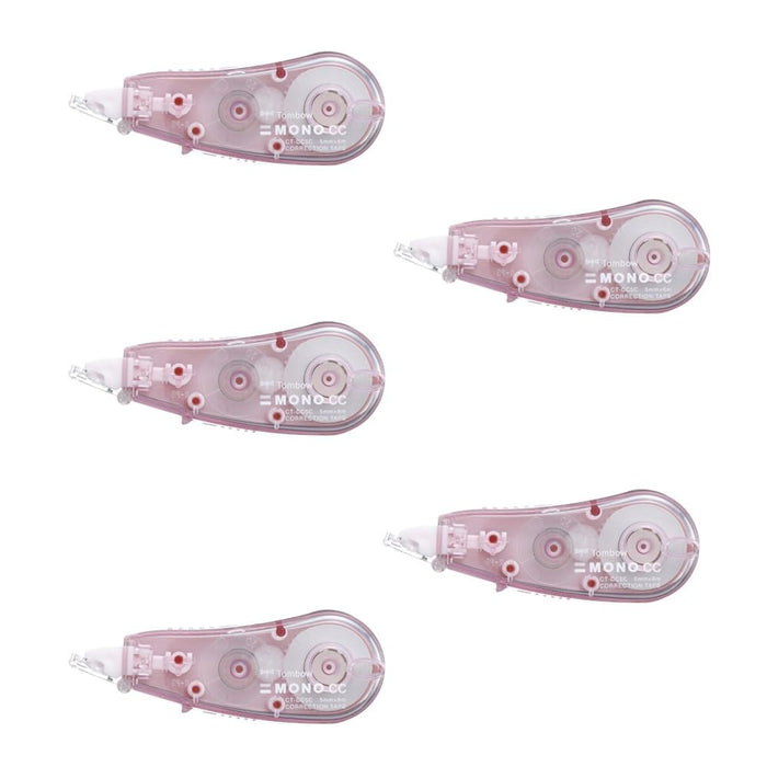 Tombow Mono CC Soft Pink Correction Tape 5mm Width Pack of 5-Kiichin - The #1 Place for Japanese Goods in Your Hand!
