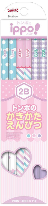 Tombow Ippo Kakikata 2B Print Girl Pencil Kb-Krw04-2B Model-Kiichin - The #1 Place for Japanese Goods in Your Hand!