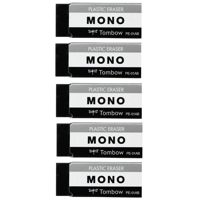 Tombow Mono Eraser Pencil PE01 Black Pack of 5 Pieces-Kiichin - The #1 Place for Japanese Goods in Your Hand!
