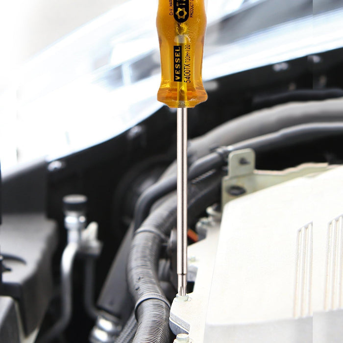 Vessel Tamper-Proof Torx T20H Power Grip Screwdriver 120mm - B-5400Tx Model-Kiichin - The #1 Place for Japanese Goods in Your Hand!