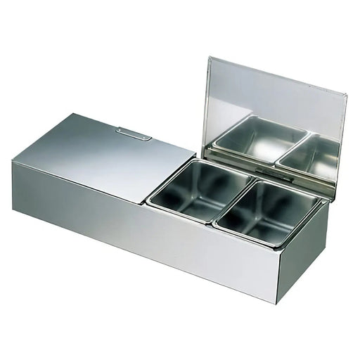 Ebm Stainless Steel Yakumi Seasoning Container - 4 Compartments-Kiichin - The #1 Place for Japanese Goods in Your Hand!