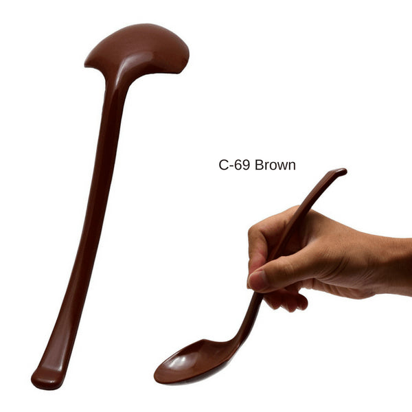 Entec Japan 21.8Cm Brown Melamine Ramen Spoon - Long-Handled Utensil-Kiichin - The #1 Place for Japanese Goods in Your Hand!