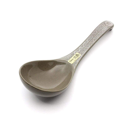 Ginpo Banko Ware Renge Soup Spoon & Spoon Rest Small - Compact Renge Spoon-Kiichin - The #1 Place for Japanese Goods in Your Hand!