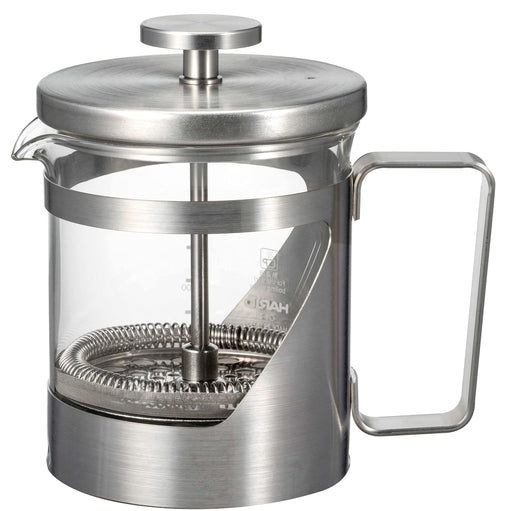 Hario 300ml Heat Resistant Coffee Press Stainless Steel THSV-2-HSV Hairline Silver-Kiichin - The #1 Place for Japanese Goods in Your Hand!