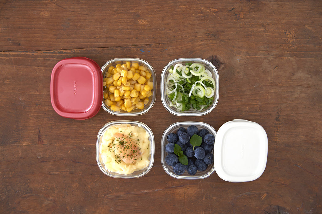 Hario 110ml Heat-Resistant Glass Storage Containers Japan Oven/Microwave/Dishwasher Safe 4pcs-Kiichin - The #1 Place for Japanese Goods in Your Hand!