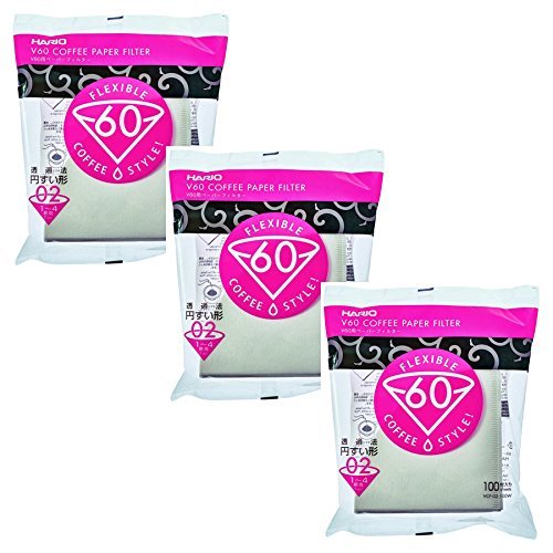Hario V60 02W Paper Filter 1-4 Cups 100 Pieces VCF-02-100W X3-Kiichin - The #1 Place for Japanese Goods in Your Hand!