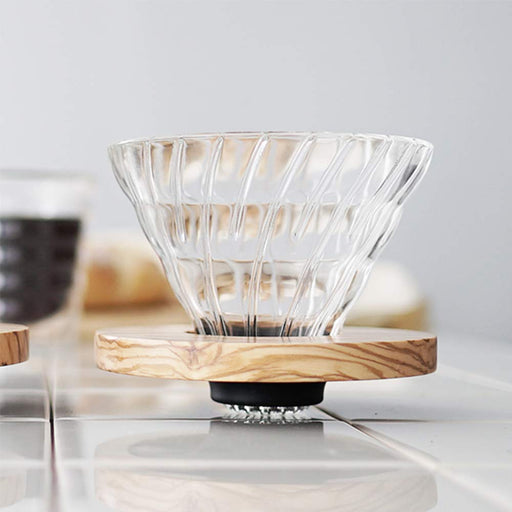 Hario V60 Glass Coffee Dripper Olive Wood 01 Vdg-01-Ov 1-2 Cups-Kiichin - The #1 Place for Japanese Goods in Your Hand!