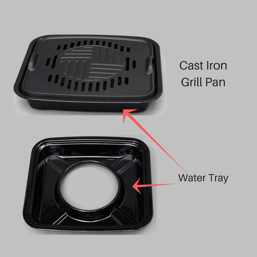 Ikenaga Cast-Iron BBQ Griddle Water Pan for Portable Gas Stove-Kiichin - The #1 Place for Japanese Goods in Your Hand!