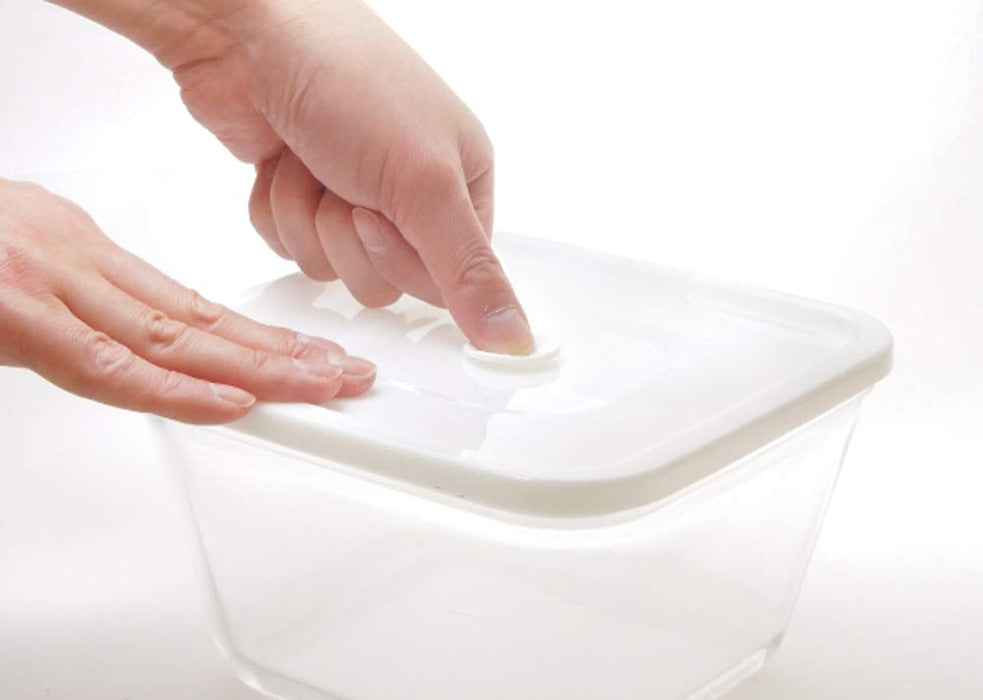 Iwaki Japan Glass Airtight Container - Heat Resistant, White, 1.5L-Kiichin - The #1 Place for Japanese Goods in Your Hand!