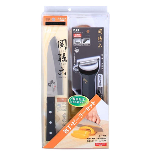 Kai Santoku Knife Set RC5043 - Magoroku Moegi Peeler Japan Made Kitchen Tools-Kiichin - The #1 Place for Japanese Goods in Your Hand!