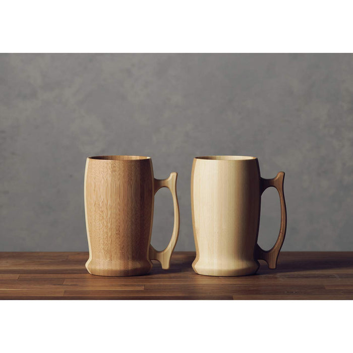 Riveret 500ml Beer Mug Set - White/Brown - Dishwasher Safe - Made In Japan (Rv-204Wb)-Kiichin - The #1 Place for Japanese Goods in Your Hand!