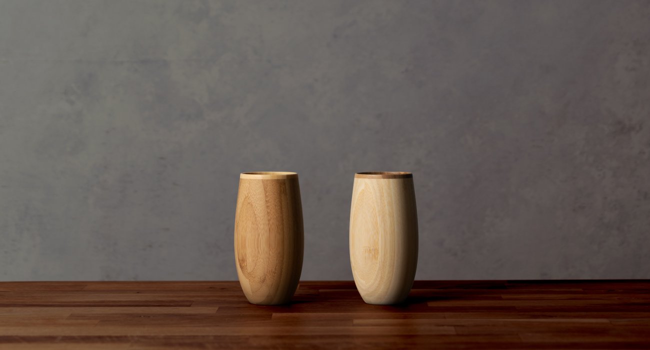 Riveret Japan Cocoon Tumbler Set - 330ml, Bamboo, Dishwasher Safe - White/Brown-Kiichin - The #1 Place for Japanese Goods in Your Hand!