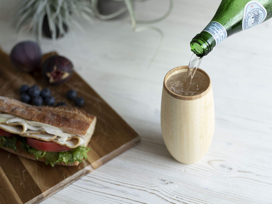 Riveret Japan Cocoon Tumbler Set - 330ml, Bamboo, Dishwasher Safe - White/Brown-Kiichin - The #1 Place for Japanese Goods in Your Hand!