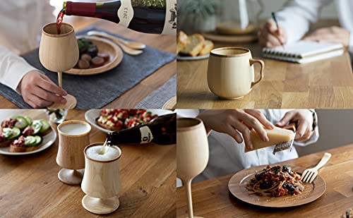 Riveret Japan 380Ml Bamboo Wine Glass - Dishwasher Safe - Brown Rv-118B-Kiichin - The #1 Place for Japanese Goods in Your Hand!