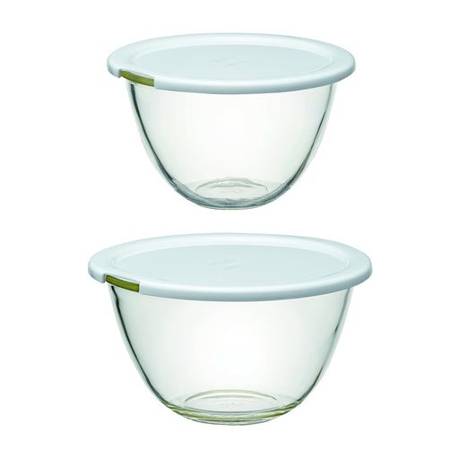 Set of 2 Hario Heat-Resistant Glass Bowls w/ Lid-Kiichin - The #1 Place for Japanese Goods in Your Hand!