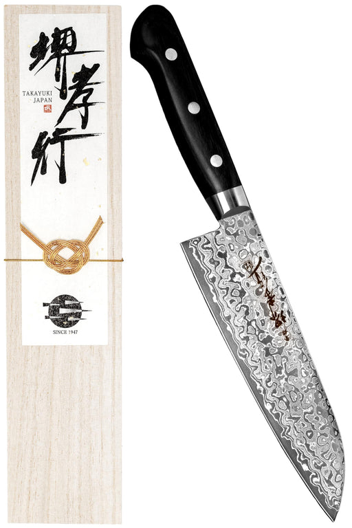 Takayuki Sakai Kitchenavi Damascus Santoku Knife 170mm VG10 Mirror Finish K17001-Kiichin - The #1 Place for Japanese Goods in Your Hand!
