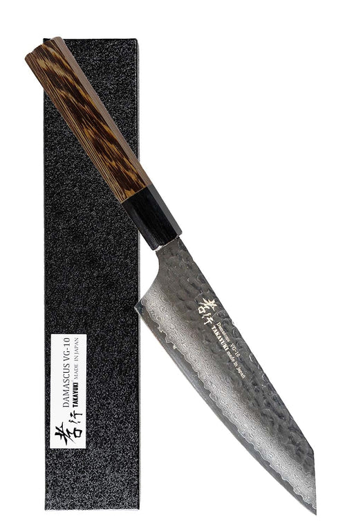 Takayuki Sakai Kitchenavi Damascus Santoku Knife 160mm VG10 33-Layer Wenge Handle W16001-Kiichin - The #1 Place for Japanese Goods in Your Hand!