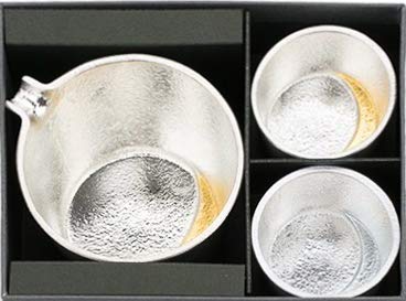 Teshigoto Club Moon Katakuchi Tsuki Gold Leaf Sake Set-Kiichin - The #1 Place for Japanese Goods in Your Hand!