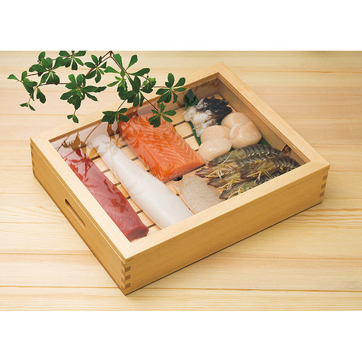 Yamacoh Large Wooden Sushi Neta Case with Acrylic Cover-Kiichin - The #1 Place for Japanese Goods in Your Hand!
