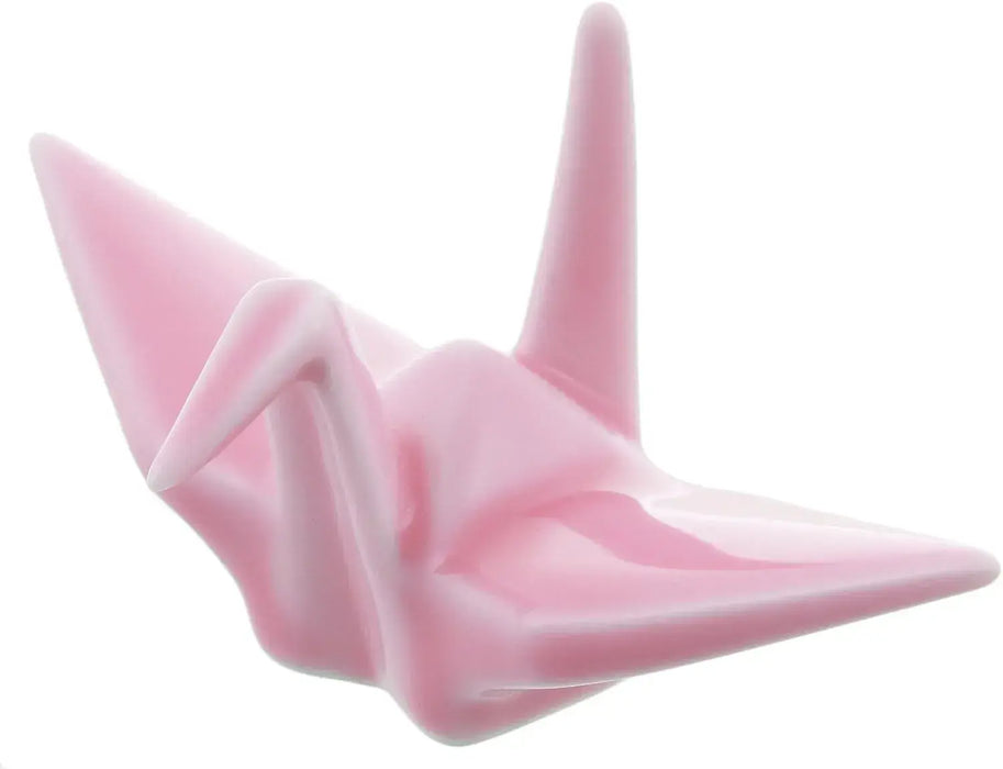 24to3 Nishitomi Ceramics Arita Ware Miso Kitagawa Chopsticks Rest Folding Crane - Pink - 4534891465595