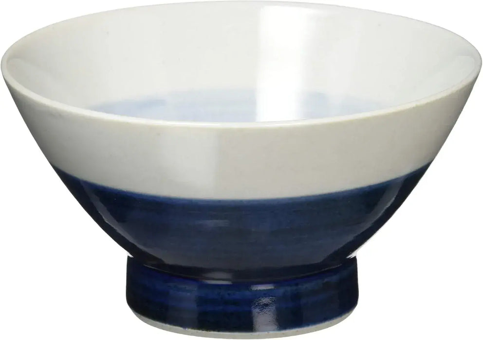 24to3 Nishitomi Ceramics Hasami Ware Wazan Kiln Kurawanka Rice Bowl - Blue Roll - 4534891446068