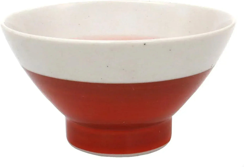 24to3 Nishitomi Ceramics Hasami Ware Wazan Kiln Kurawanka Rice Bowl - Red Roll - 4534891446044