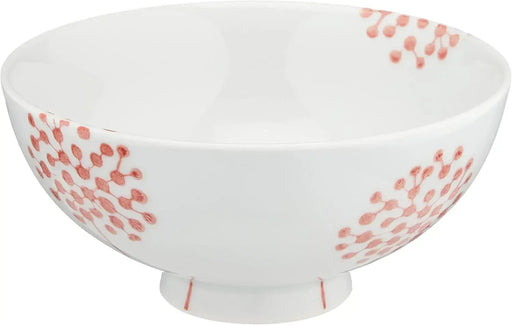 24to3 Nishitomi Hasami Ware Red Flower Ceramic Rice Bowl