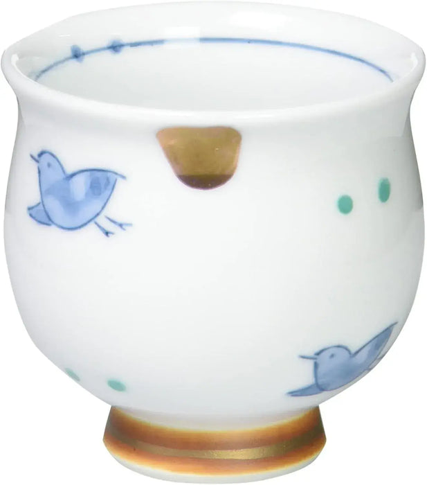 24To3 Nishitomi Pottery Hasami Ware Bird Mini Cup - Blue - 4534891449168