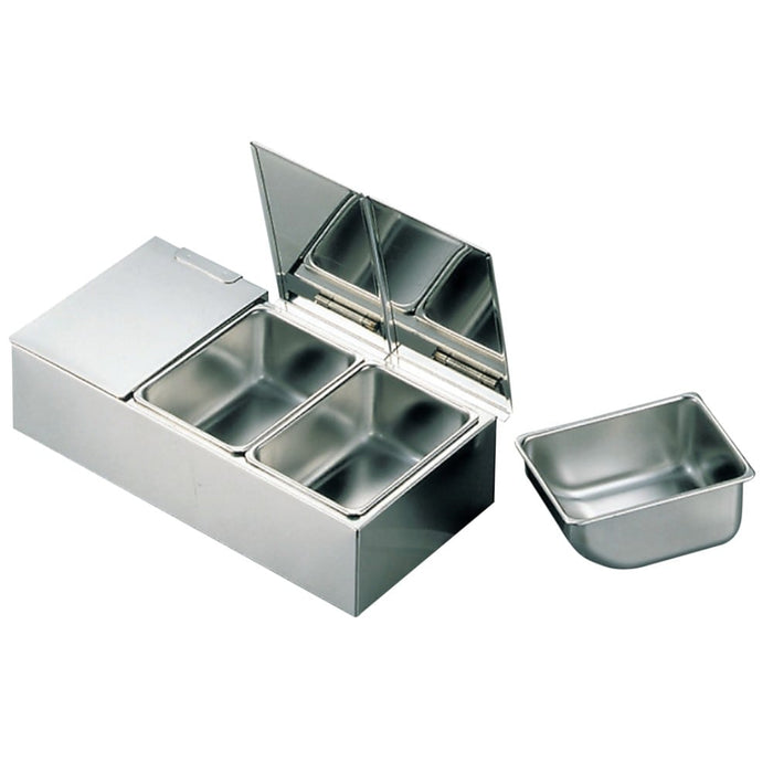 Ebm Stainless Steel Yakumi Seasoning Container - 4 Compartments