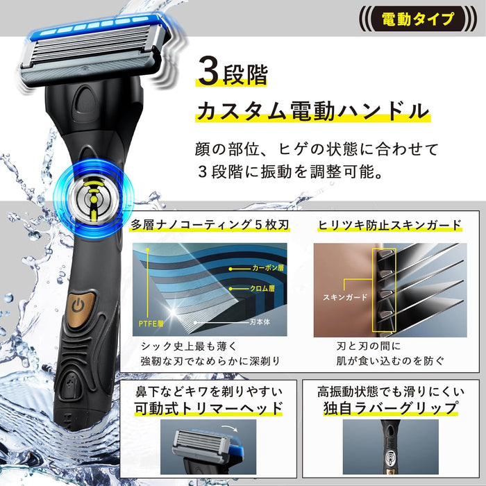 Schick Hydro 5 Men's Stainless Steel Razor with Power Select - Double Holder+2 Blades