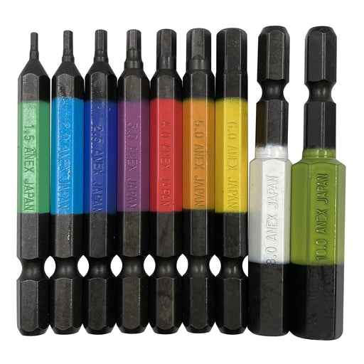 Anex 9-Piece Hexagonal Wrench Set Single Head 65mm with Storage 1.5-10mm-Kiichin - The #1 Place for Japanese Goods in Your Hand!