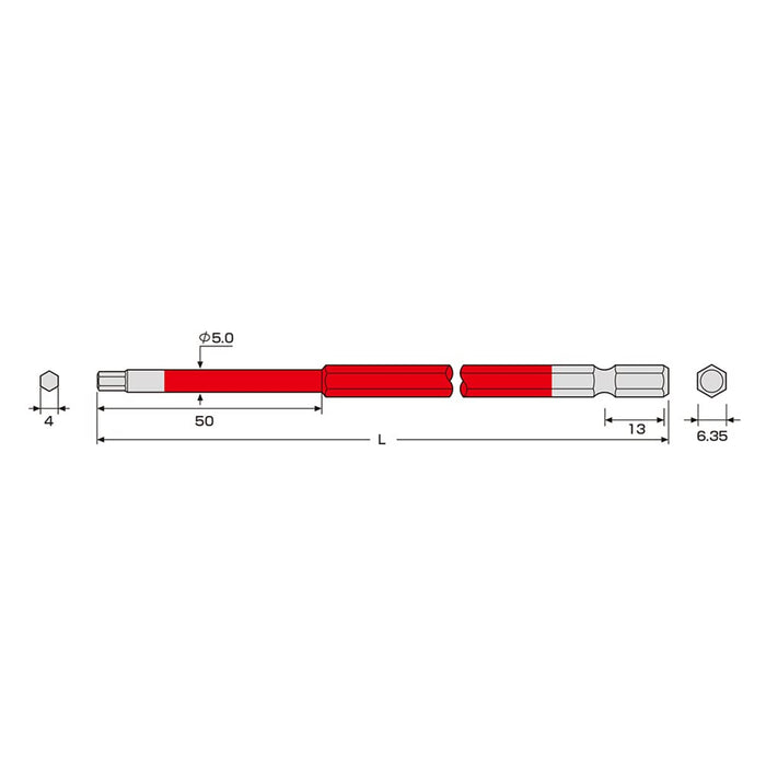 Anex 4mm Hexagonal Wrench Anex Single Head Tool - ACHX-4015 Width Across Flats-Kiichin - The #1 Place for Japanese Goods in Your Hand!