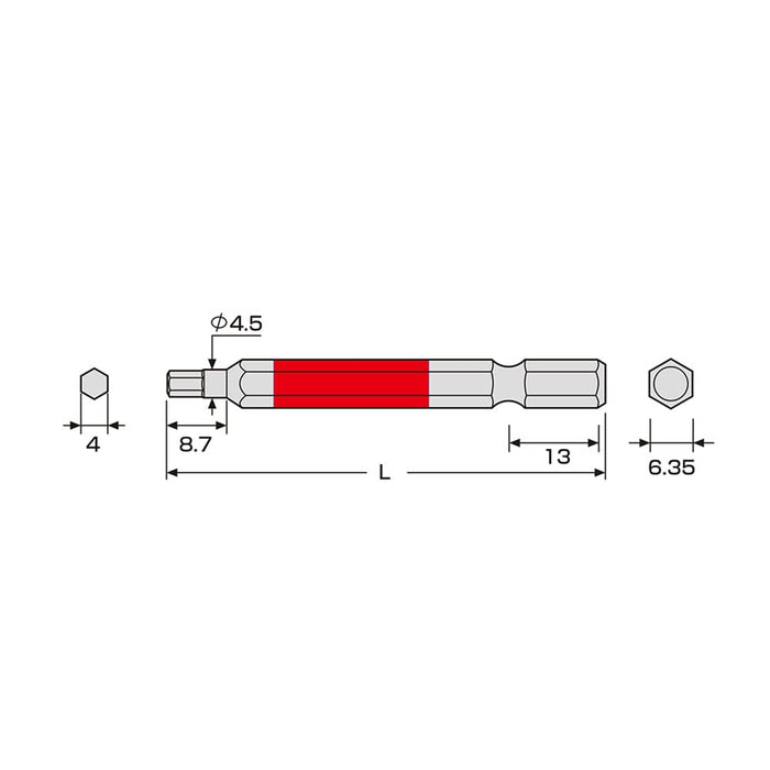 Anex 4mm Single Head Hexagonal Wrench with 65 Achx-4065-Kiichin - The #1 Place for Japanese Goods in Your Hand!